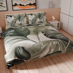 PETTI Artigiani Italiani - Double Duvet Cover Set 200 x 200 cm (2 Pillowcases 75 x 50 cm Included), Microfibre Duvet Cover Set with Digital Floral Print 25 4 - Made in Italy
