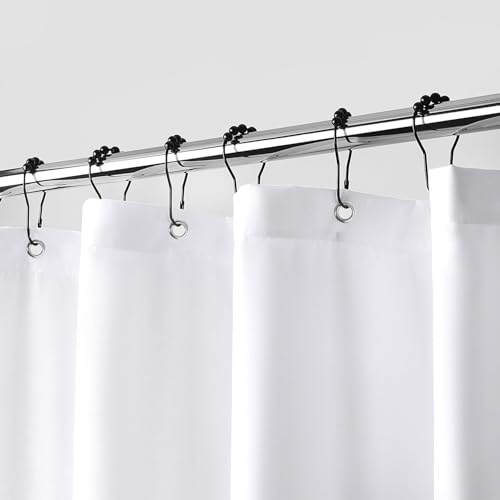 "downluxe Waterproof Fabric Shower Curtain Liner - Soft Cloth Shower Liner with 3 Magnets, Shower Curtains for Bathroom, Machine Washable & Hotel Quality, 72"" W x 78"" H, White"