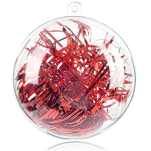 20Pcs 80mm Ornament Balls Christmas Decoration Balls, Clear Plastic Fillable Ornaments Ball, DIY Clear Plastic Balls For Christmas, New Years Present, Wedding Home Decor (3.14'')