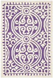 Safavieh Marina Textured Area Rug, Hand Tufted Wool Carpet in Purple / Ivory, 60 X 91 cm