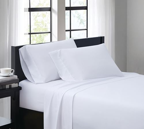 TRULY SOFT Everyday Sheet Set White Polyester 4-Piece Full Sheet Set, Solid Color Themed, Adult Bedding, Oeko-TEX Certified