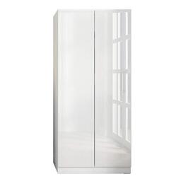 FWStyle Carlton High Gloss Soft-Close No-Handle 2 Door Wardrobe, White