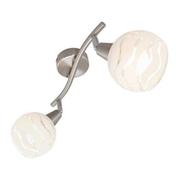 Briloner Leuchten Ceiling light, two rotatable & pivotable spotlights, ceiling lamp, elegant glass print, IP20, max. 40 Watt, 28.5 x 9.7 x 13 cm