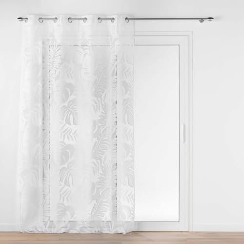 Douceur d'Intérieur, Magnolia Net Curtain with Eyelets 140 x 240 cm Metallic Burnout