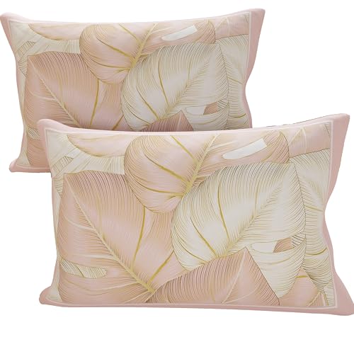 PETTI Artigiani Italiani - Pair of Pillow Cases 40 x 80 cm in Microfibre, Pillows for Bedroom Furniture, Sofa, Living Room, Set of 2 Cushion Covers, Tropical Powder O Pillowcase, 100% Made in Italy