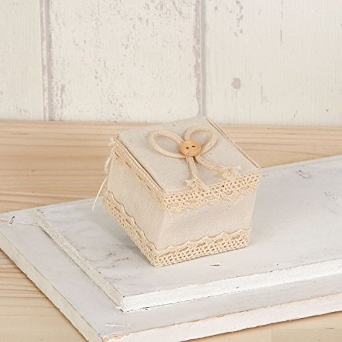 Mopec A486 Ivory Box with Drawstring and Button, 5 x 4 x 5 cm, Pack of 12, Textile, One Size,