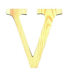 Artemio 11.5 cm Wooden Letter V in Upper Case, Beige