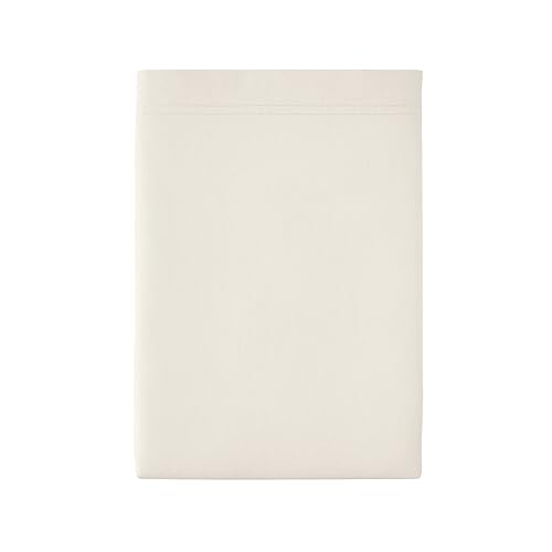 Essix Premiere Cotton Percale Flat Sheet, Meringue, 240 x 300 cm