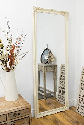 Large Ivory Shabby Chic Ornate Big Wall Mirror Bargain 6Ft6 X 2Ft6 198cm X 75cm