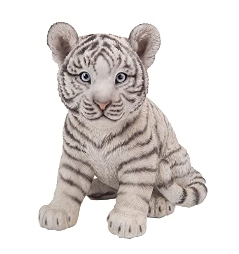 HI-LINE Gift Ltd SITTING WHITE TIGER CUB STATUE