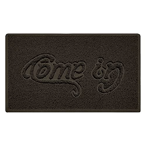 Nicoman COME-IN Embossed Shape Door Mat Dirt-Trapper Washable Barrier Doormat-(Use Indoor or Sheltered Outdoor)-(75x44cm/29.5x17.3inches,Medium) Brown