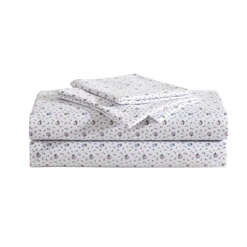 Betsey Johnson - Twin Sheets, Soft & Lightweight Bedding, Fade & Wrinkle Resistant (Pretty Floral Ditsy Purple, Twin)