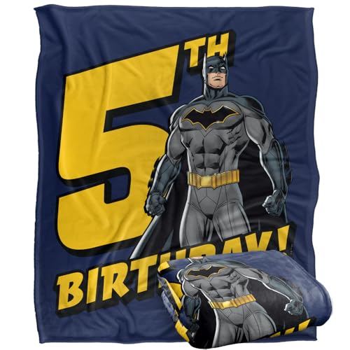 LOGOVISION Justice League Birthday Batman 5 Silky Touch Super Soft Throw Blanket 152 X 127 Cm