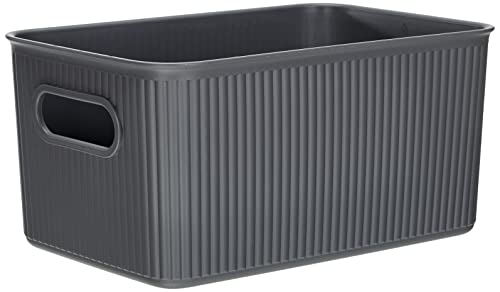 TATAY Storage Basket Baobab BPA-Free Compact Versatile Design - Storage Basket Household - Capacity 5 L - Dimensions 18,1x27,2x13 cm - BPA-Free Material - Integrated Carry Handles, Grey