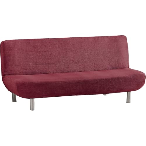 ECOMMERC3 - 3 Seater Sofa Cover Clic-Clac Elastic Jacquard ??? Burgundy Sofa Cover Universal Fit for Sofas Click Clack, Breathable and Anti-Wear, Easy to Put on and Remove