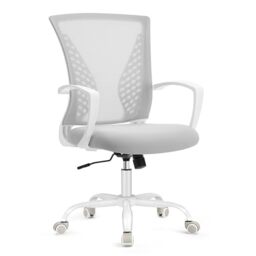 SONGMICS Office Chair, Ergonomic Mesh Computer Desk Chair with Height Adjustment, Tilt Function, Swivel, Breathable, 120 kg Capacity, Grey OBN022GD02