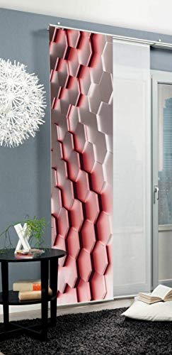 Home Fashion Sliding Panel Curtain Shanon, Polyester, red, 245 x 60 cm