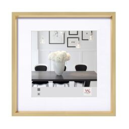 walther design Picture Frame Gold 20 x 20 cm with PassepArtout, Steel Style Plastic Frame ES220G