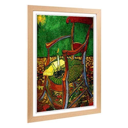Big Box Art Framed Print of Vincent Van Gogh Gauguins Chair Design - Wall Art Picture - Home Decor for Kitchen, Living Room, Bedroom, Hallway, Oak, A2 / 24.5x18 Inch / 62x45cm