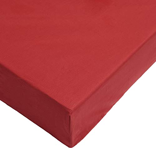 daydream Fitted Sheet Non Iron Red, Cotton, 180 x 200 cm
