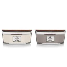 Woodwick Ellipse Scented Candle with Crackling Wick - Fireside - Up to 50 Hours Burn & Scented Candle, Linen Ellipse Candle, with Crackling Wick, Burn Time: Up to 50 Hours, Scented Candles Gifts