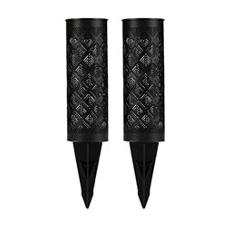 Pauleen 48171 Sunshine Purity Ground Spike Set of 2 for Balcony or Garden Black Outdoor Lighting Metal Plastic Solar 1800K