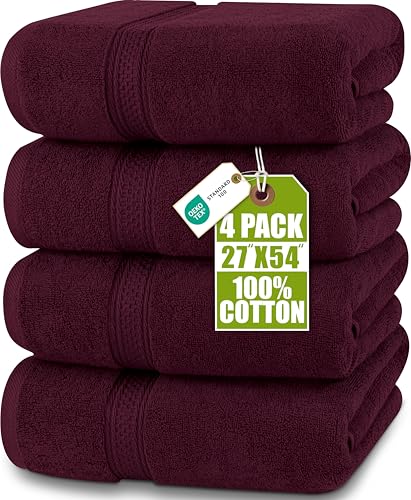 Utopia Towels - 4 Pack Premium 600gsm 100% Ring Spun Cotton Bath Towel Set - Quick Drying, Highly Absorbent, Soft Touch, Perfect for Everyday Use