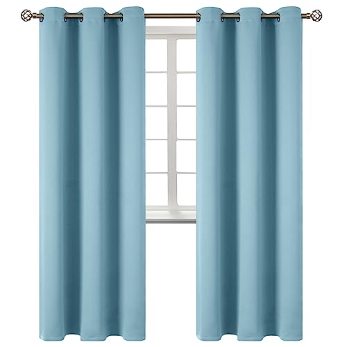 BGment Room Darkening Curtains 84 Inches Long - Grommet Thermal Insulated Drapes Window Treatment Curtains for Bedroom, 2 Panels, 42 x 84 Inch, Greyish Blue