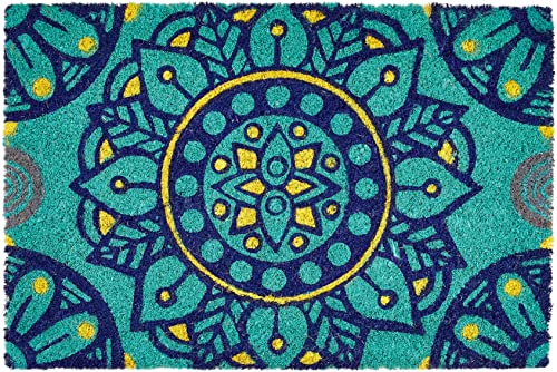 Excelsa Mandala Mediterranean Entrance Mat, Coconut Fibre, Multicoloured, 40 x 60 cm