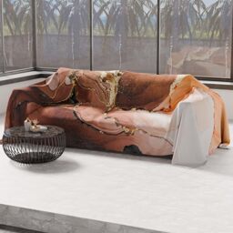 PETTI Artigiani Italiani - Single Bedspread Spring Summer Lightweight Single Blanket, Bedspread, Marble Taupe, 100% Made in Italy