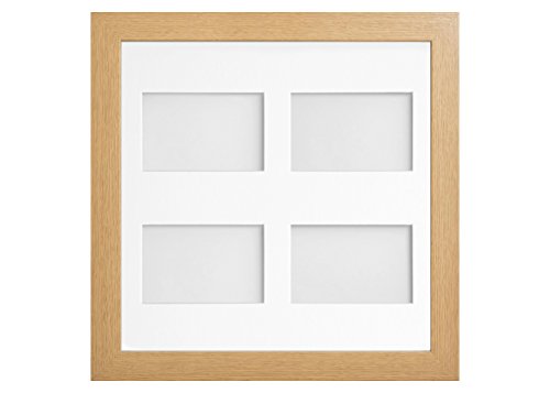 Frame Company Watson Beech Multi-Aperture Photo Frame with Mount, 40x40cm for 6x4 (x4 landscape) * Choice of Frame Colour and Mount Design* NEW