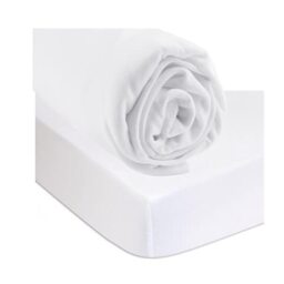 Fitted Sheet 90 x 200 cm White + Bamboo Mattress Protector Waterproof