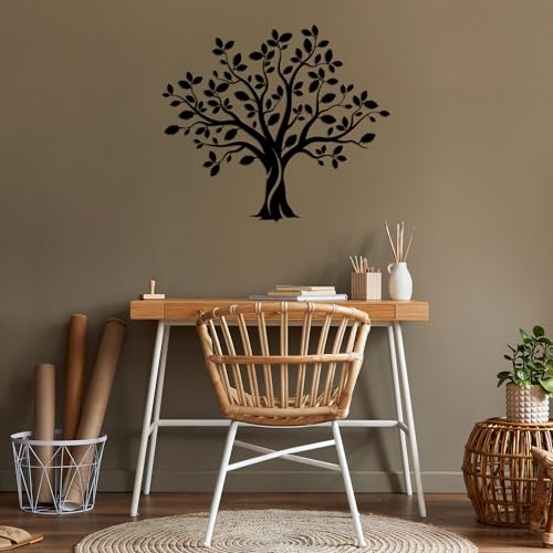 Stylish Black Decorative Metal Wall Accessory, 85 x 74 cm, 100% Metal (1.5 mm Thick), Easy Wall Mounting, Perfect for Modern Home Decor