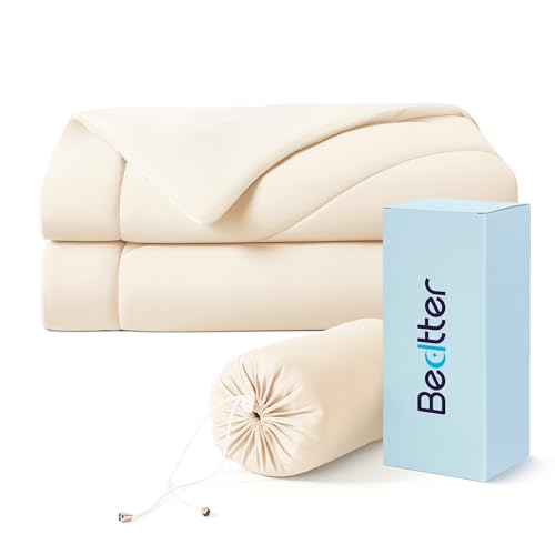 Bedtter Cooling Blankets for Hot Sleepers - Summer Blanket Thin Lightweight Breathable Soft Double Side with Bag for Travel, Cooling Comforter for Couch Sofa, Keep Cool for Night Sweats (Beige 50x60