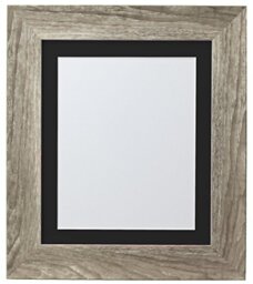 FRAMES BY POST Hygge Picture Photo Frame, Grey Ash with Black Mount, 14 x 11 Image Size 12 x 8 Inches
