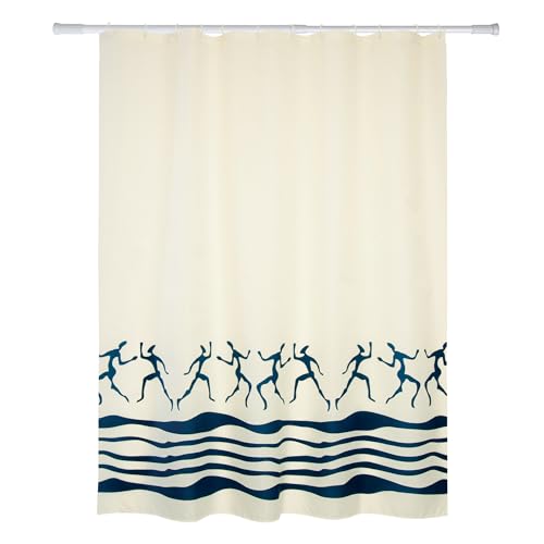 "MSV ""Premium Zanzibar Polyester Shower Curtain, Multi-Colour, 180 x 200 cm"