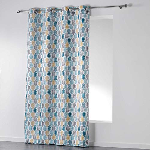 Douceur d'Intérieur Polyester Eyelet Curtains, polyester, white, 260x140 cm