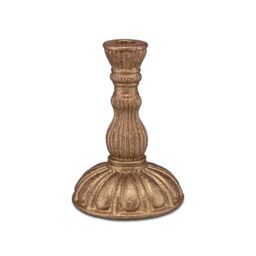 RITUALI Domestici - FACCIOLUCE Candle Holder Red Gold L, 12.5x12.5x18 h cm, Cement Resin Collection