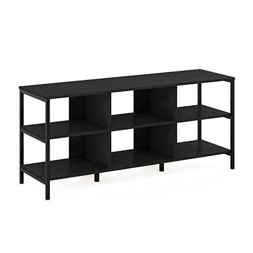 Furinno CLASSIC Modern Living TV Stand, TV Entertainment Center with Open Shelves, for TVs up to 60 Inch, Americano/Black