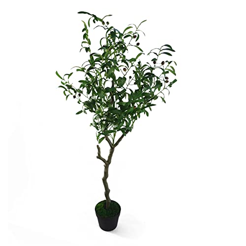 Leaf Design UK Artificial Olive Tree in Black Plastic Pot