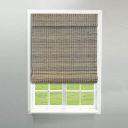 "Radiance Cordless Roman Shades for Windows - Bamboo Blinds for Light Control - Home & Office - Driftwood - 30"" W x 64"" L"