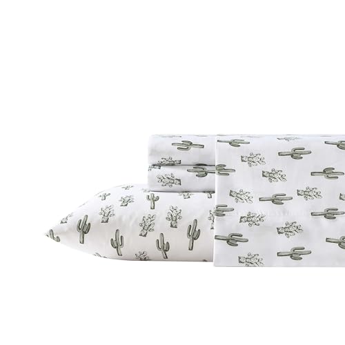 Wrangler - Full Bed Sheets, Breathable & Wrinkle Resistant Bedding, Includes Matching Sham & Pillowcases, Dorm Essentials (Cacti Green)
