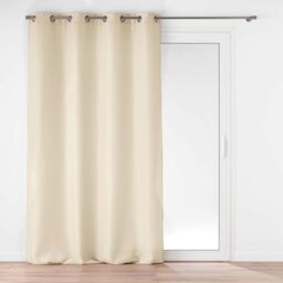 Douceur d'Intérieur, Soline Natural Eyelet Curtain 140 x 260 cm Polyester Plain