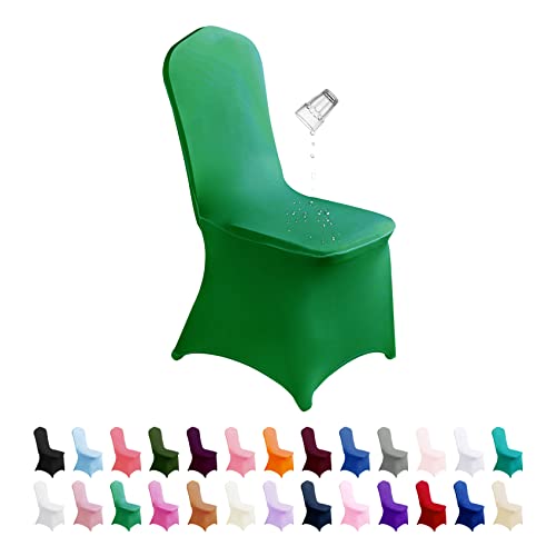 Supero Waterproof Spandex Chair Cover, 12PCS Spandex Dining Chair Covers, Waterproof Chair Covers Protector Stretch Chair Cover for Party, Banquet, Wedding Event(Emerald)
