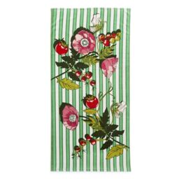 Vera Bradley Cotton Looped Terry Beach Towel, Tomato Vines Kelly Green, Tomato Vines Kelly Green