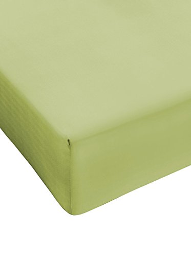 COINGROSTEX Fitted Sheet with Corners in 100% Cotton for Single Bed ??? Acid Green