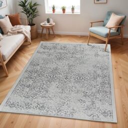 Livabliss Hazel Vintage - 80x220 cm, Runner for Living Room, Bedroom, Scandi Neutral, Traditional Patterned Boho Style, Natural, Easy Care, Medium Pile, Runner, Light Slate, Cream, Gray
