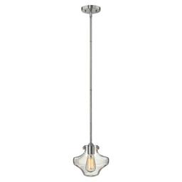 Congress 1 Light Clear Glass Pendant - Chrome