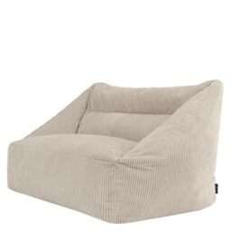 icon Cecilia Cord Bean Bag Sofa with Filling Included, 2 Seater, Beige
