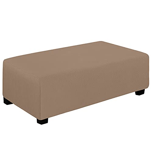 Easy-Going Stretch XX-Large Rectangle Ottoman Cover Camel - Folding Storage Footstool Furniture Protector Soft slipcover with Elastic Bottom